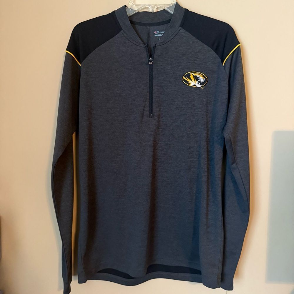 Missouri Tigers Pullover Men Champion Black Large Mizzou 1/4 Zip Champion